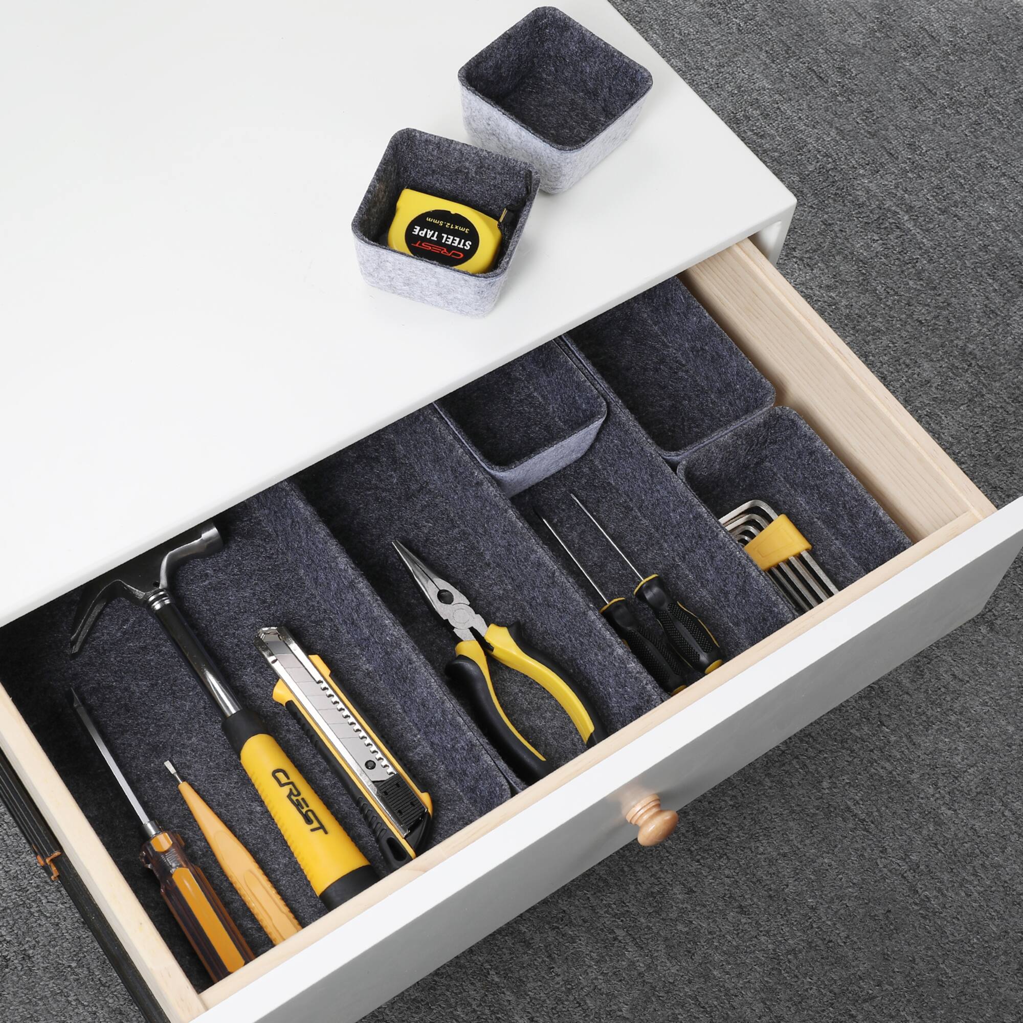 Welaxy Felt 8 Piece Drawer Organizer Tray Set